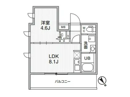ALIVIS本八幡(1LDK/5階)の間取り写真