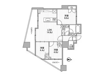 NIDO 蔵前 AVENUE(3LDK/12階)の間取り写真