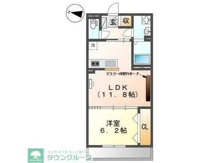 東武野田線 藤の牛島駅 徒歩5分 3階建 新築(1LDK/3階)の間取り写真