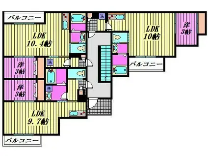 MARK DUO岩槻(1LDK/1階)の間取り写真