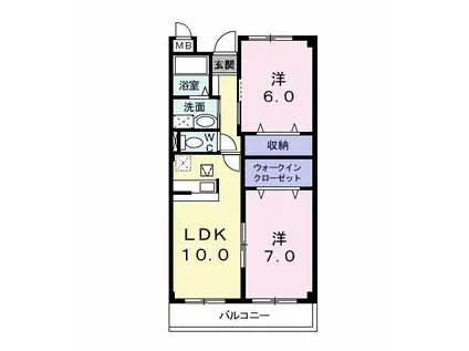シエロ・モンターニャ(2LDK/1階)の間取り写真