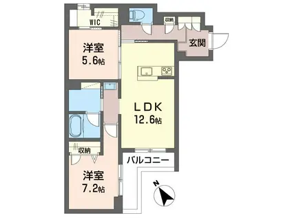 リリー シャルマン(2LDK/2階)の間取り写真