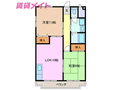 小林ビル(2LDK/4階)の間取り写真
