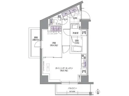 IVY ウエスト(1DK/5階)の間取り写真