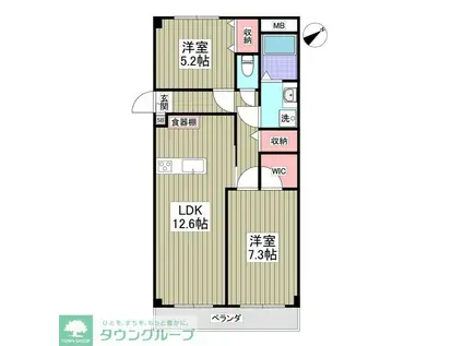 グランドマンション(2DK/3階)の間取り写真