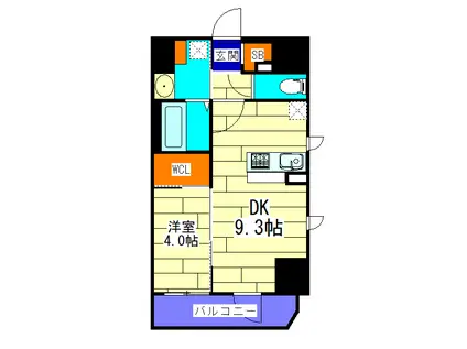 エステムコート難波サウスプレイスVIIリアン(1DK/13階)の間取り写真