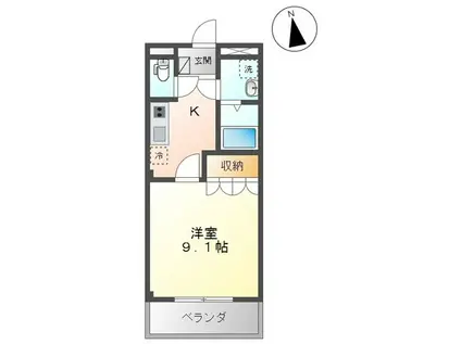 サンフィットフジマン B(1K/1階)の間取り写真