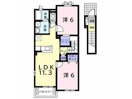 フィオリスタ(2LDK/2階)の間取り写真