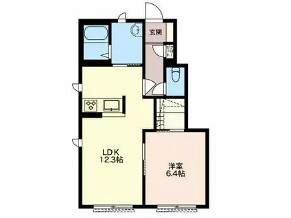 シャトレーブランシェ(1LDK/1階)の間取り写真