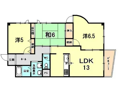 ビューラーささはら(3LDK/4階)の間取り写真