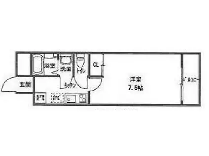 G・F二条城(1K/6階)の間取り写真