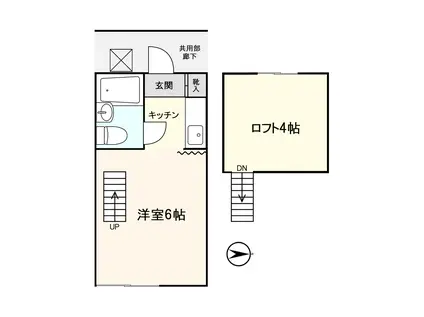 パレス与野本町I(ワンルーム/2階)の間取り写真