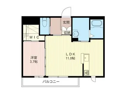 FELVERE.U(1LDK/1階)の間取り写真