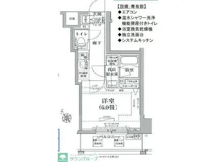 アイル横浜ノースツインズII(1K/9階)の間取り写真