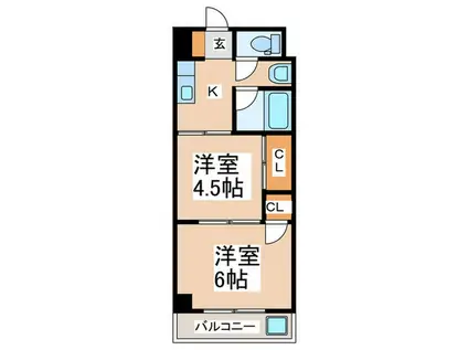 DO九条1(2K/10階)の間取り写真