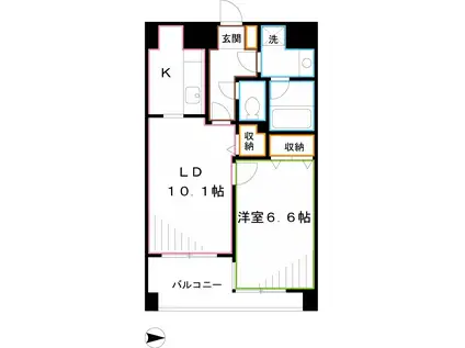 ベルジュール三鷹下連雀(1LDK/2階)の間取り写真