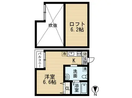 STELLA MARIS(ワンルーム/1階)の間取り写真