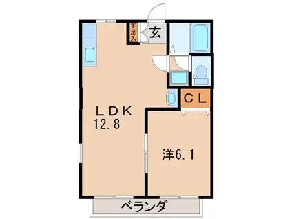 コスモスハイツIII(1LDK/2階)の間取り写真