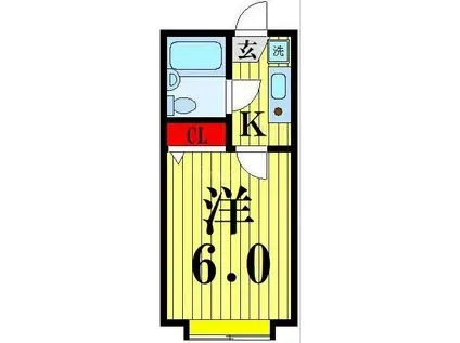 カセミア綾瀬(1K/1階)の間取り写真