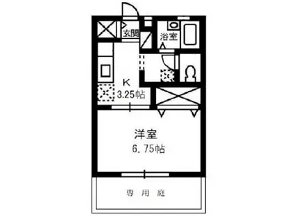 サンコート浜ノ茶屋(1K/1階)の間取り写真