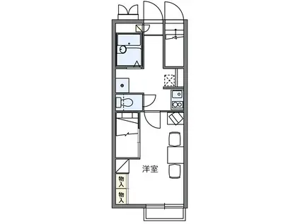 エクセレント(1K/1階)の間取り写真