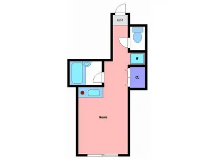 明和ハイツつつじヶ丘弐番館(ワンルーム/1階)の間取り写真