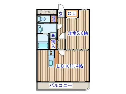 ドンクマサパート1ビル(1LDK/4階)の間取り写真