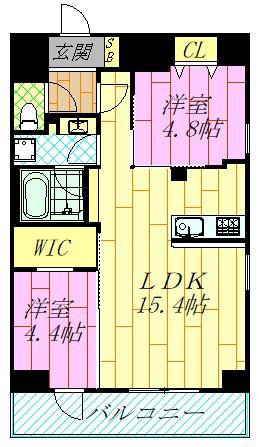デュオフラッツ葛西(2LDK/10階)の間取り写真