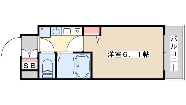 エステムコート神戸西Ⅱ(1K/2階)の間取り写真