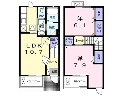 エスペランスII(2LDK/1階)の間取り写真