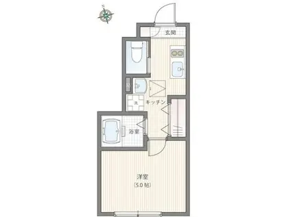 ミハス八幡山(1K/1階)の間取り写真