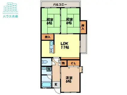 シティパレス横尾(3LDK/2階)の間取り写真
