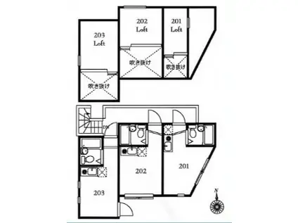 アーバンスクエア小竹向原A棟(ワンルーム/2階)の間取り写真