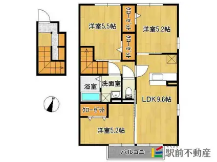 ルミエールホーム壱番館(3DK/2階)の間取り写真