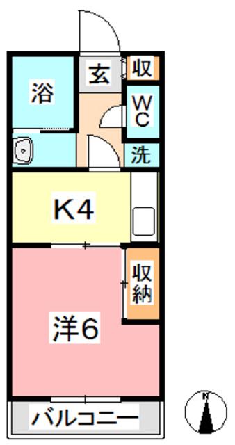 匠コーポラス I(1DK/3階)の間取り写真