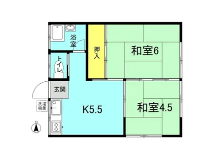 第二小林荘(2K/2階)の間取り写真