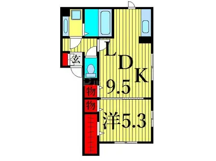 メープル・シャンテ(1LDK/3階)の間取り写真