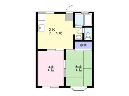 レイパティオC(2DK/1階)の間取り写真