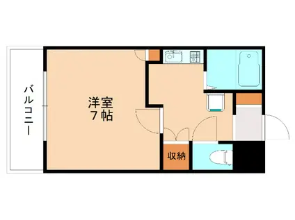 レディースハイツ村山(1K/3階)の間取り写真