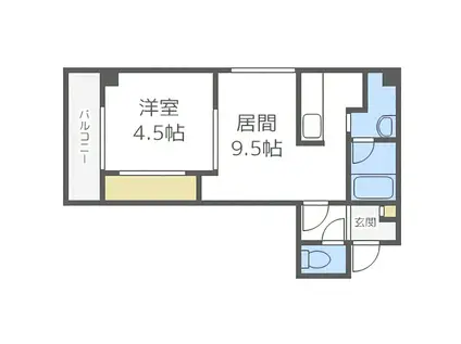 STACYII(1LDK/3階)の間取り写真