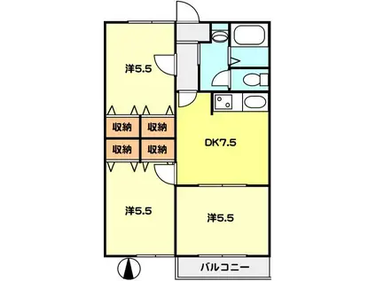 T-NET 洋光台II(3DK/2階)の間取り写真