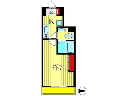 ボヌールメゾン(1K/1階)の間取り写真