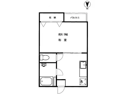 柳河ビル(1K/2階)の間取り写真