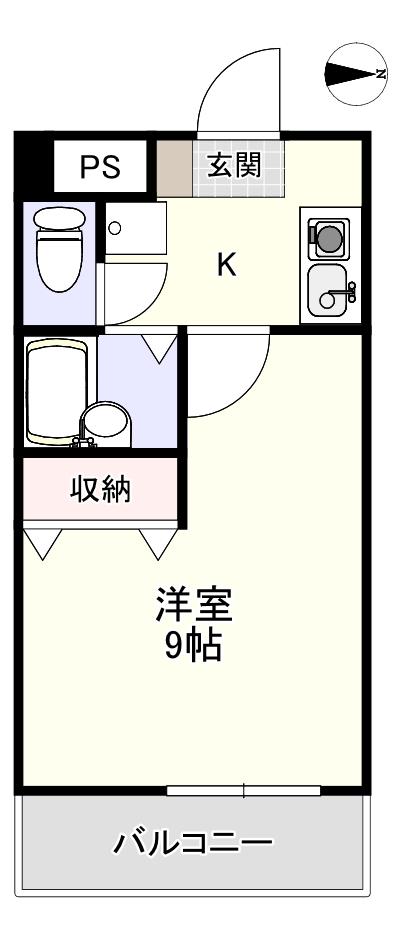 フローラ伊島(1K/1階)の間取り写真