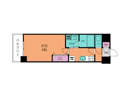 ロイヤルシーサイドテラス(1K/2階)の間取り写真