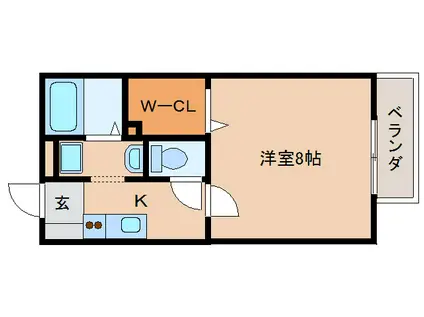 エスポワールA(1K/2階)の間取り写真