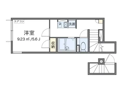 吉祥寺イーストY(1K/2階)の間取り写真