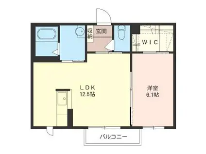 ヴィラブリッツ C(1LDK/2階)の間取り写真