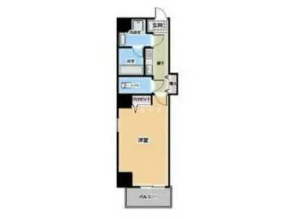 メトロフロント神田(1K/13階)の間取り写真