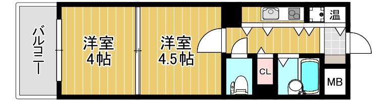 ARK-M(1DK/4階)の間取り写真